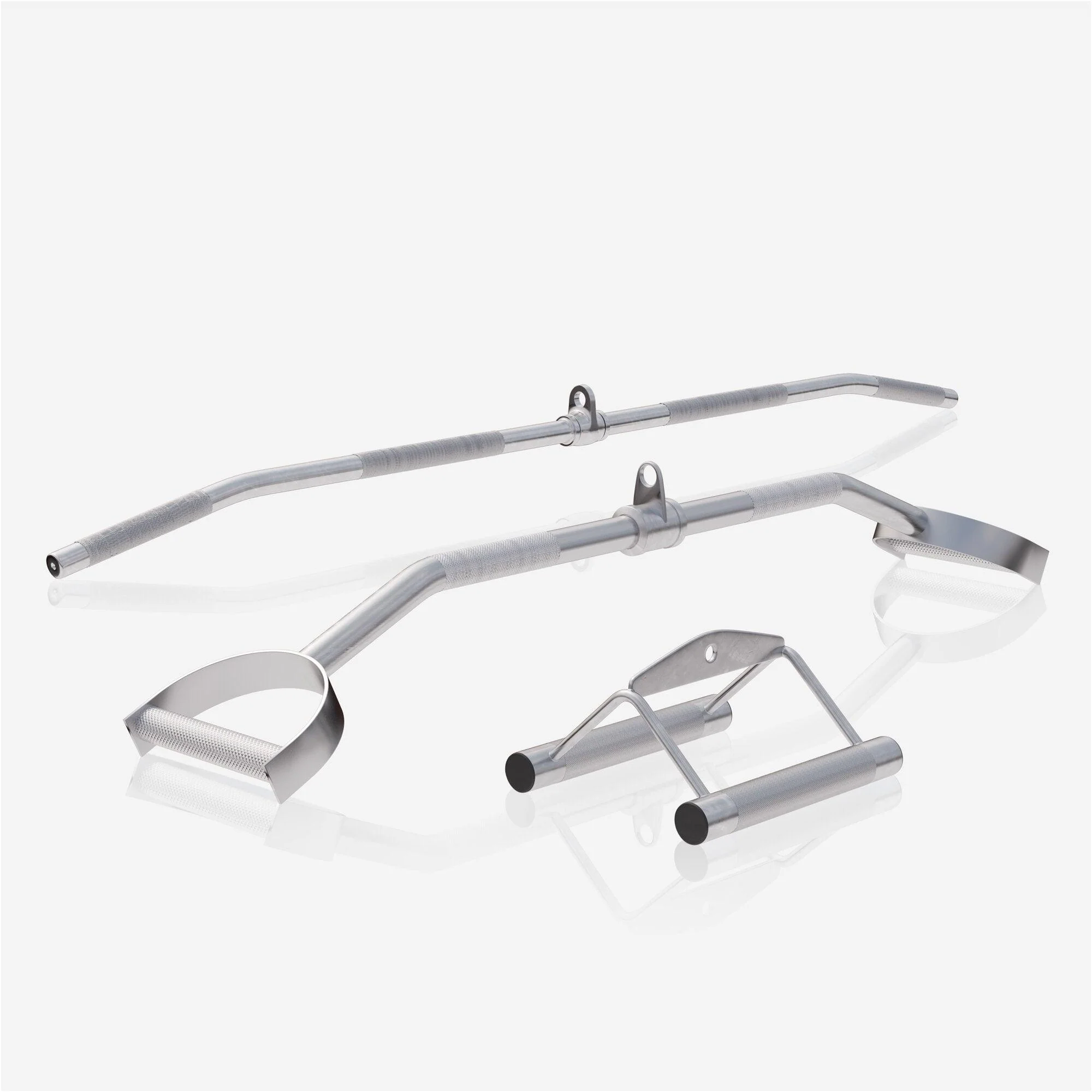 Set de Tiradores Para Polea - Pulldown curvado + Barra de Jalón + Remo - Image 2