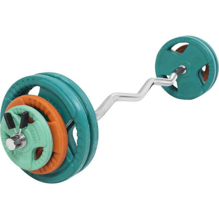 Set de Curl Z y Discos de Pesas de Goma con Triple Agarre - 35 kg - Image 10