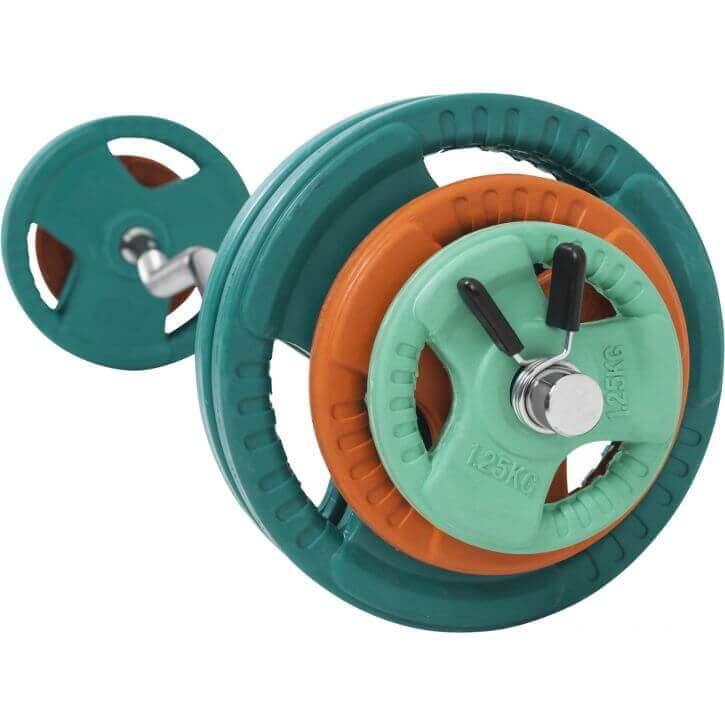 Set de Curl Z y Discos de Pesas de Goma con Triple Agarre - 35 kg - Image 11