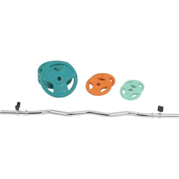 Set de Curl Z y Discos de Pesas de Goma con Triple Agarre - 35 kg - Image 12