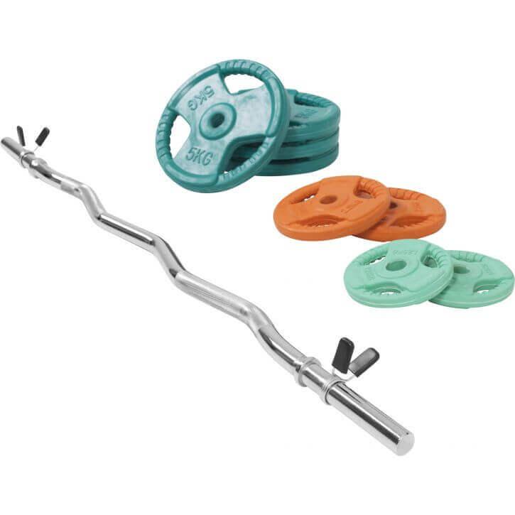 Set de Curl Z y Discos de Pesas de Goma con Triple Agarre - 35 kg - Image 13