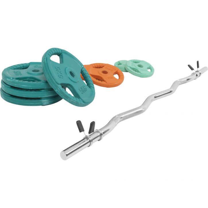 Set de Curl Z y Discos de Pesas de Goma con Triple Agarre - 35 kg - Image 14