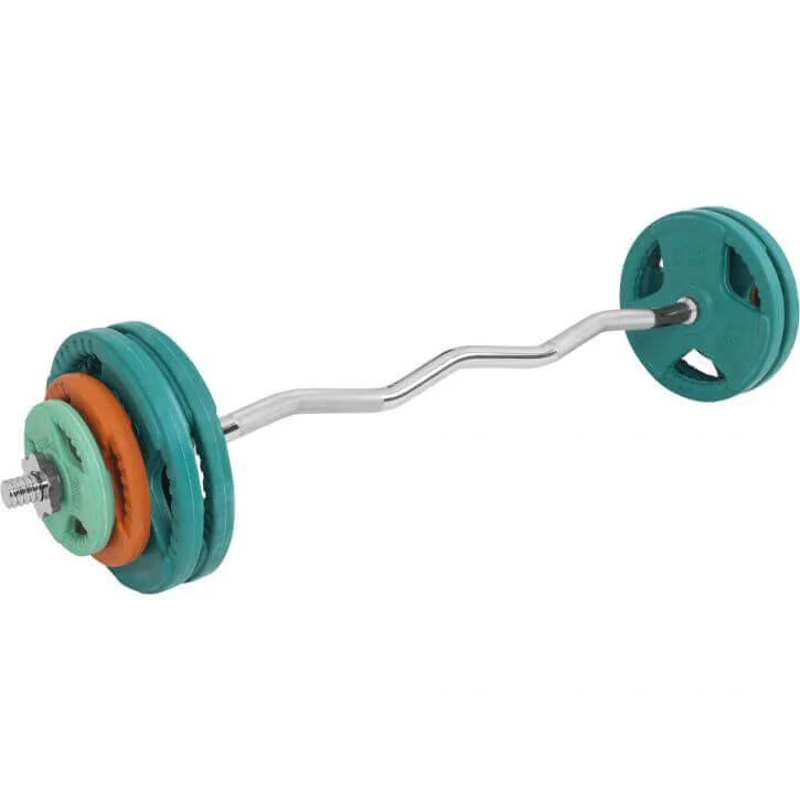 Set de Curl Z y Discos de Pesas de Goma con Triple Agarre - 35 kg - Image 3