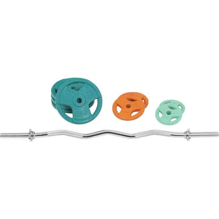 Set de Curl Z y Discos de Pesas de Goma con Triple Agarre - 35 kg - Image 4