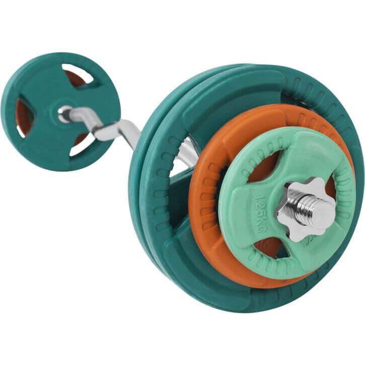 Set de Curl Z y Discos de Pesas de Goma con Triple Agarre - 35 kg - Image 7