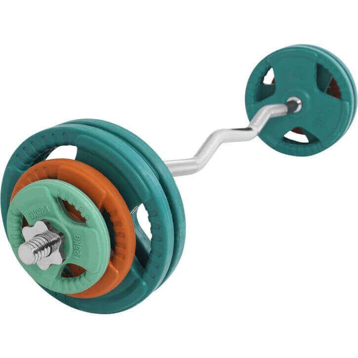 Set de Curl Z y Discos de Pesas de Goma con Triple Agarre - 35 kg - Image 8
