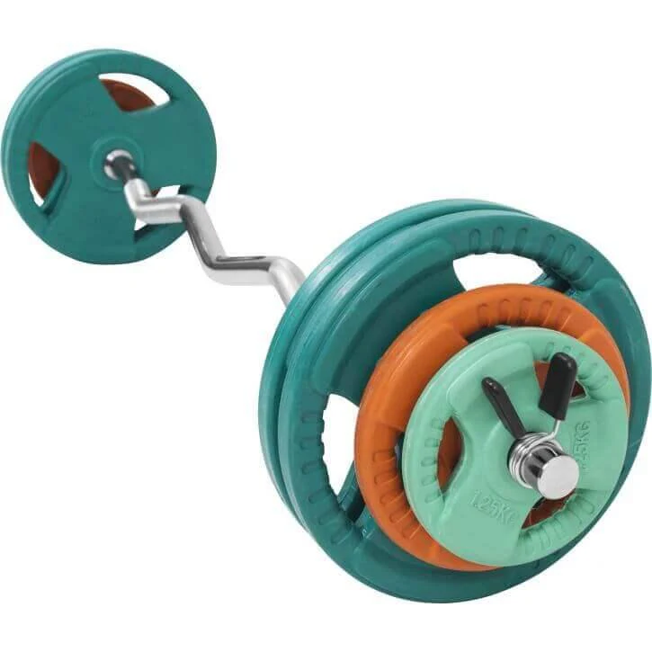 Set de Curl Z y Discos de Pesas de Goma con Triple Agarre - 35 kg - Image 9