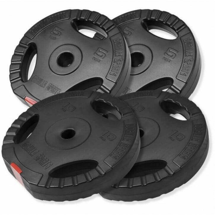 Set de Barra Larga y Discos de Pesas de Plástico con Triple Agarre 60 - 130 kg - Image 3