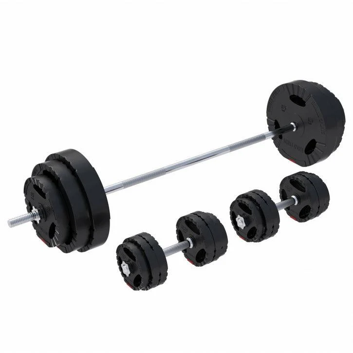 Set de Barra Larga y Discos de Pesas de Plástico con Triple Agarre 60 - 130 kg - Image 7