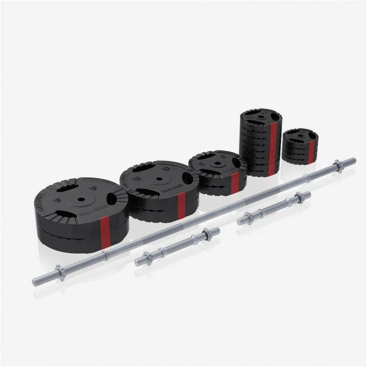 Set de Barra Larga y Discos de Pesas de Plástico con Triple Agarre 60 - 130 kg - Image 8