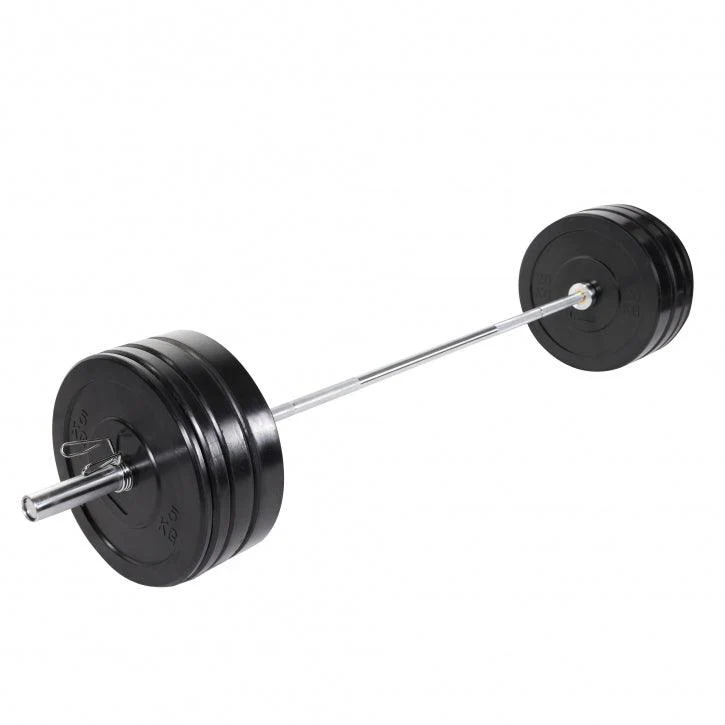 Set de Barra y Discos de Pesas Olímpicos de Goma - 140 kg