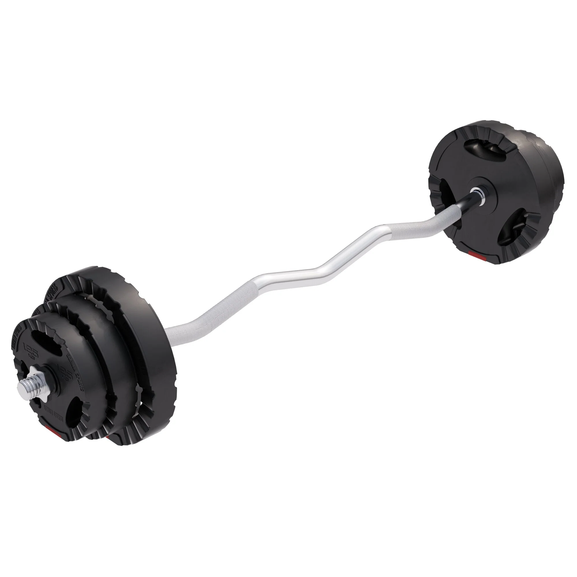 Set de Curl Z con Discos de Pesas de Plástico con Triple Agarre