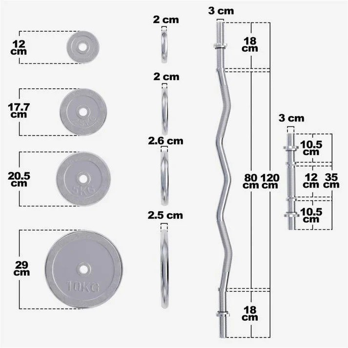 Juego de Curl SZ cromado con un peso de 70 kg - Image 8