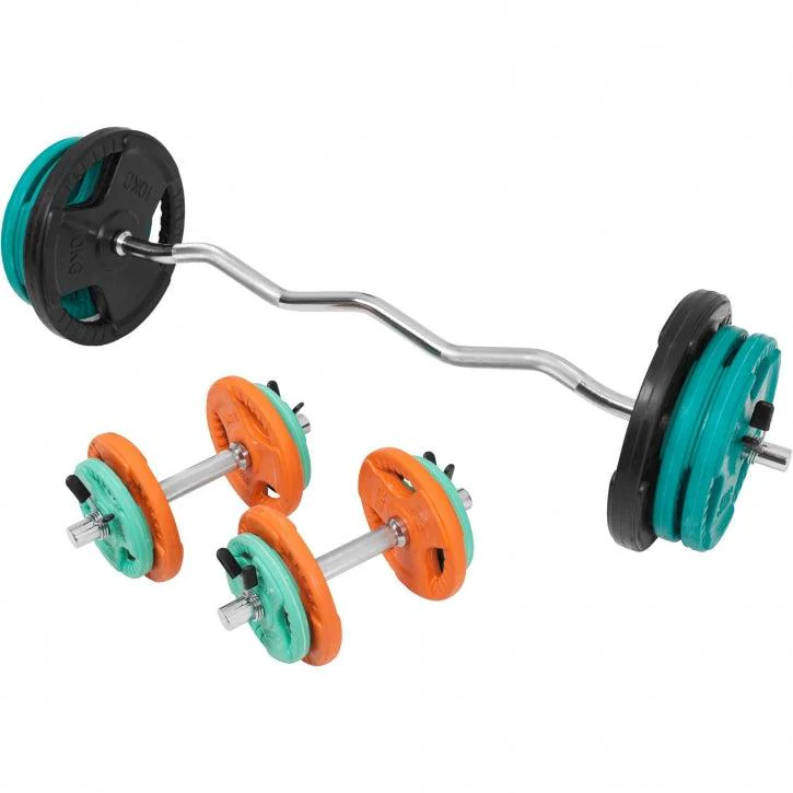 Set de Curl Z y Discos de Pesas de Goma con Triple Agarre - 70 kg - Image 10