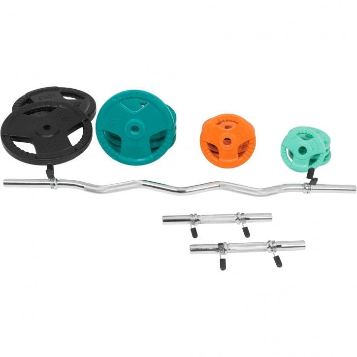 Set de Curl Z y Discos de Pesas de Goma con Triple Agarre - 70 kg - Image 11