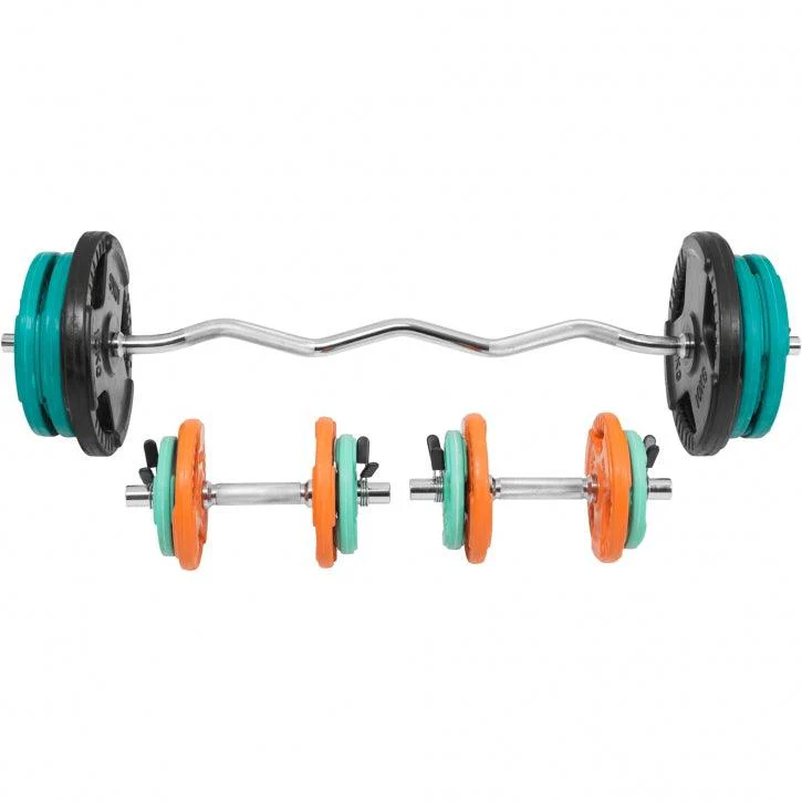 Set de Curl Z y Discos de Pesas de Goma con Triple Agarre - 70 kg - Image 14