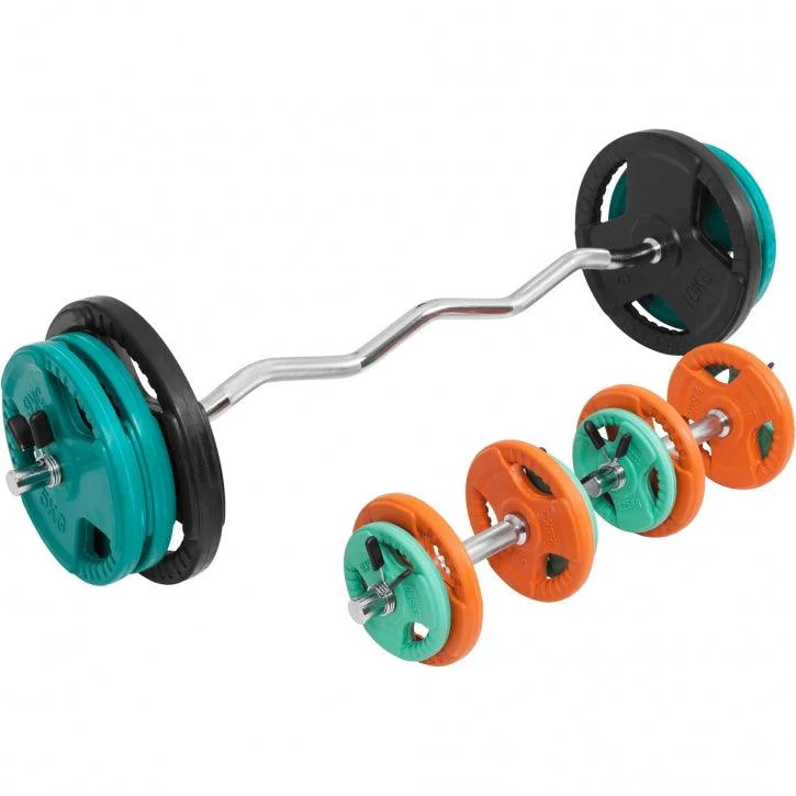 Set de Curl Z y Discos de Pesas de Goma con Triple Agarre - 70 kg - Image 15