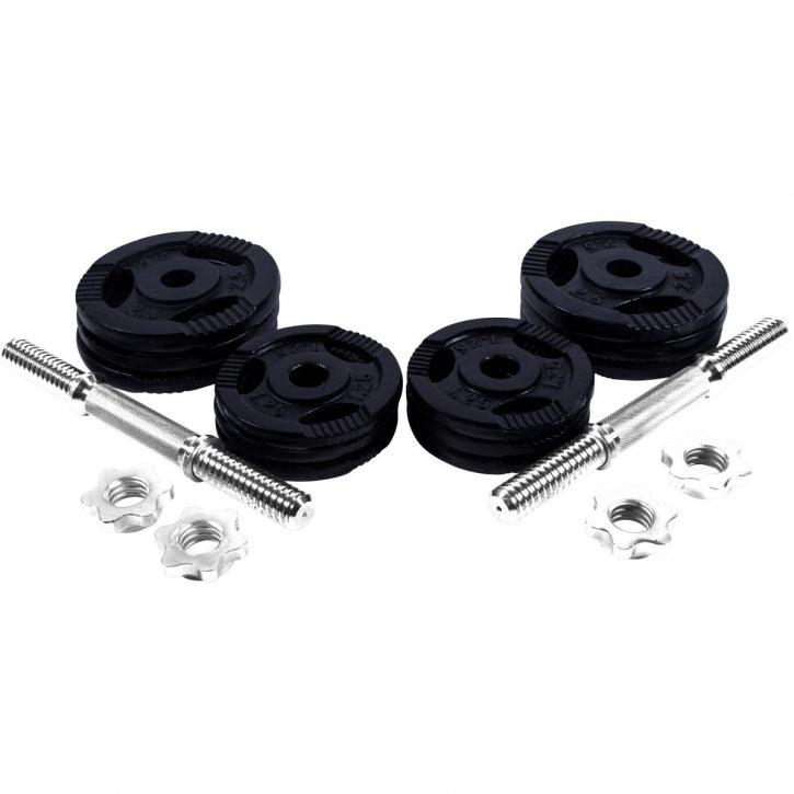 Set de Mancuernas con Discos de Pesas de Hierro Fundido con Triple Agarre - Image 2