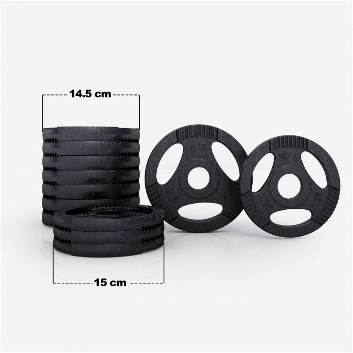 Set de Mancuernas y Discos de Pesas de Hierro Fundido con Triple Agarre - Image 13