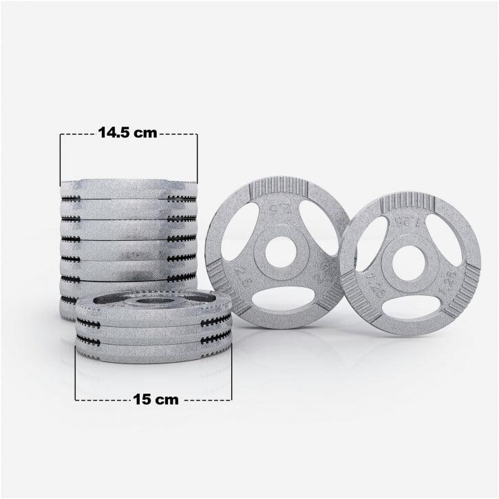Set de Mancuernas y Discos de Pesas de Hierro Fundido con Triple Agarre - Image 7