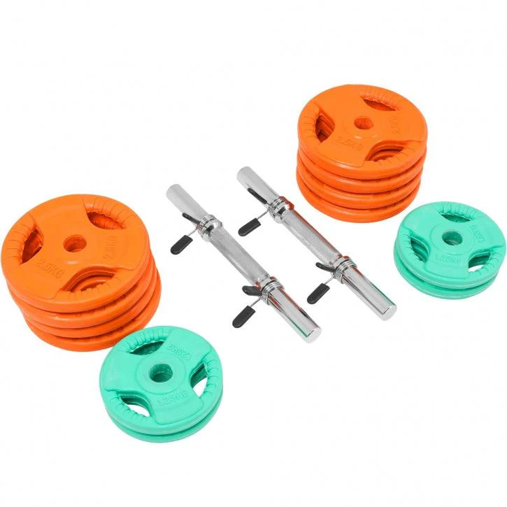 Set de Mancuernas y Discos de Pesas de Goma con Triple Agarre - Image 10