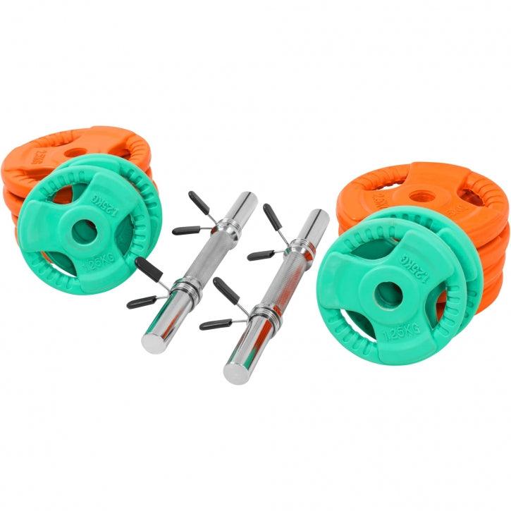Set de Mancuernas y Discos de Pesas de Goma con Triple Agarre - Image 11