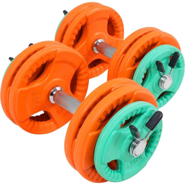 Set de Mancuernas y Discos de Pesas de Goma con Triple Agarre - Image 12