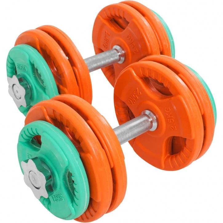 Set de Mancuernas y Discos de Pesas de Goma con Triple Agarre - Image 13