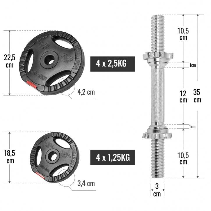Set de Mancuernas y Discos de Pesas de Plástico con Triple Agarre - Image 7