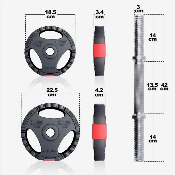 Set de Barra y Discos de Pesas de Plástico con Triple Agarre - Image 6