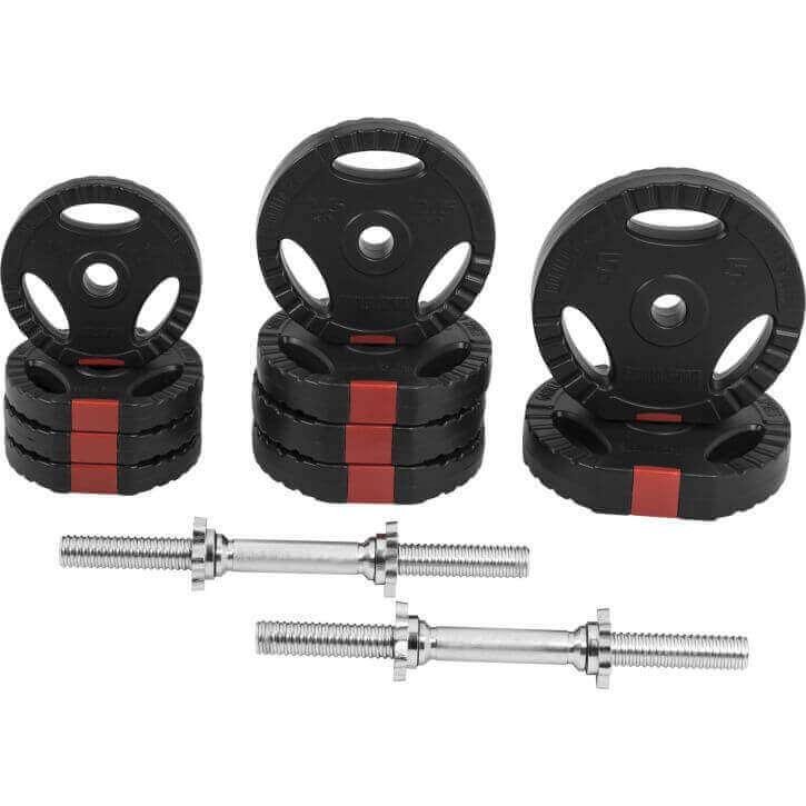 Set de Mancuernas y Discos de Pesas de Plástico con Triple Agarre - Image 2