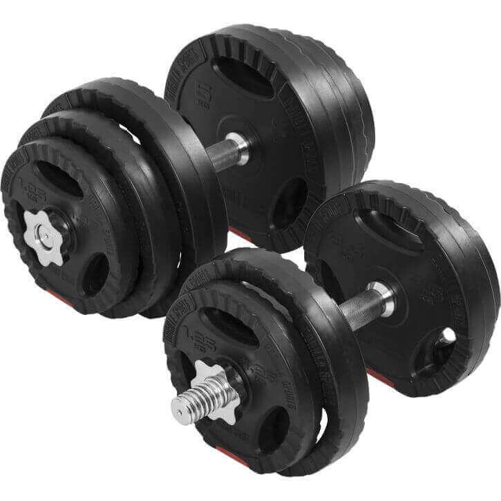 Set de Mancuernas y Discos de Pesas de Plástico con Triple Agarre - Image 3