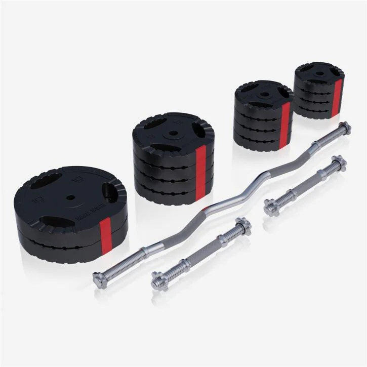 Set de Barra y Discos de Pesas de Plástico con Triple Agarre - Image 3