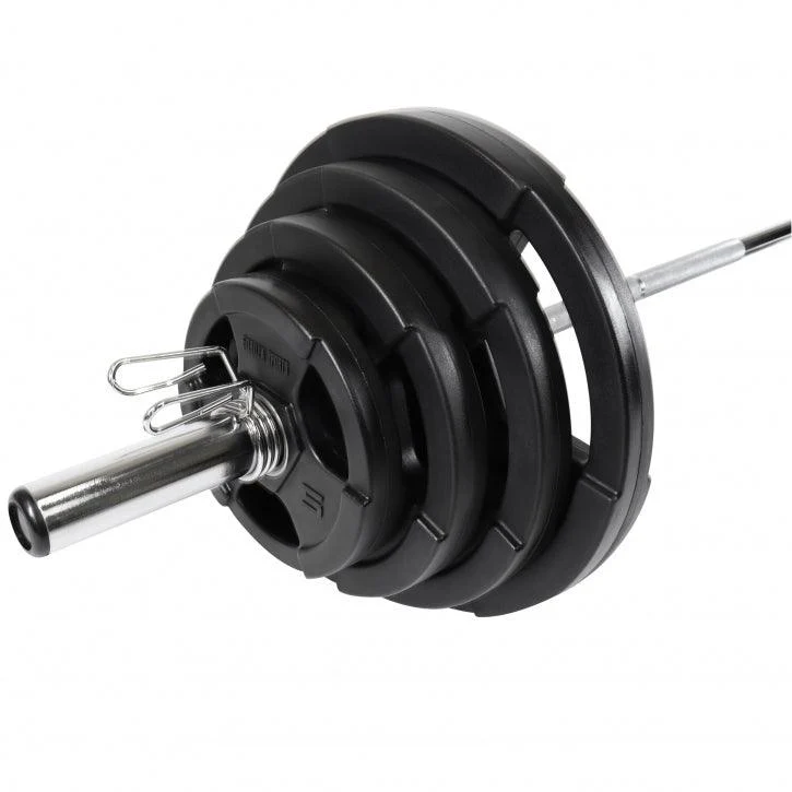 Set de Barra y Discos de Pesas Olímpicos de Plástico con Triple Agarre - 130 kg - Image 2