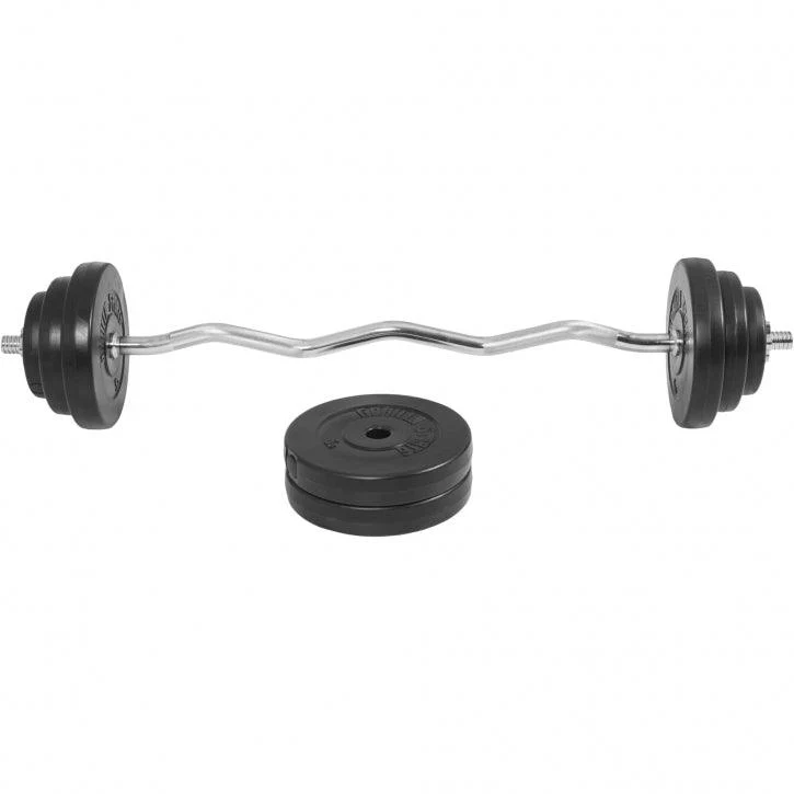 Soporte para Barra y Set de Curl Z con Discos de Pesas de Plástico - Image 5