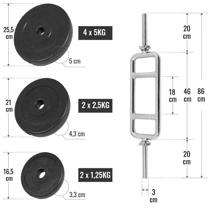 Set de Barra de Tríceps y Discos de Pesas de Plástico - Image 3