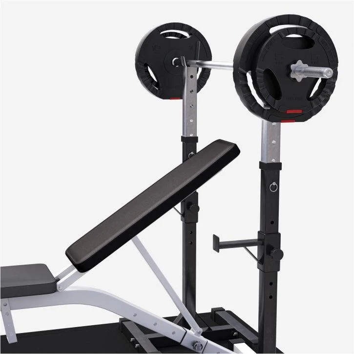 Banco con Soporte para Barra + Juego de Pesas de Plástico con Triple Agarre + Protector Suelo - Image 4