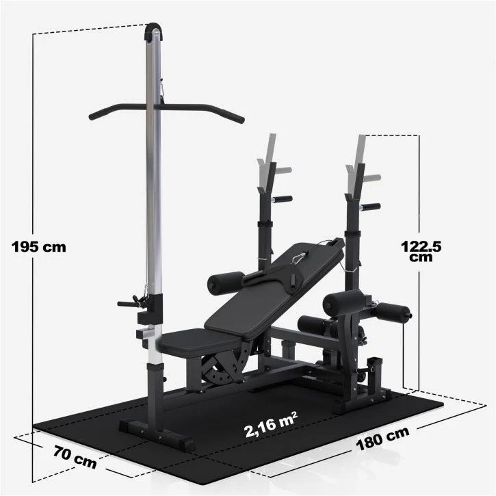 Multiestación Home Gym + Torre de Polea + Juego de Pesas de Plástico + Protector Suelo - Image 17