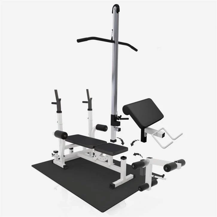 Multiestación Home Gym + Torre de Polea + Juego de Pesas de Plástico + Protector Suelo - Image 8
